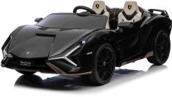 Beneo Mașină electrică Lamborghini Sian 4X4, negru, 12V, telecomandă 2, 4 GHz, intrare USB/AUX, Bluetooth, suspensie, ușă cu deschidere verticală, roți moi EVA, lumini LED, licență ORIGINALĂ