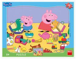 Dino Peppa Pig JOACĂ Puzzle cu 12 forme de tablă (303119) Puzzle