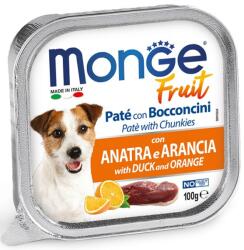 Monge Fruit Dog Hrana umeda pentru caini, pate cu rata si portocala 100g
