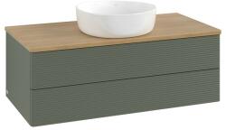 Villeroy & Boch Mobilier suspendat pentru lavoar, Villeroy & Boch, Antao, 100 cm, Leaf Green matt lacquer/Honey Oak (L20111HL)