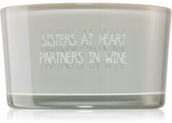 My Flame Lifestyle Candle With Crystal Sisters At Heart, Partners In Wine illatgyertya 11x6 cm