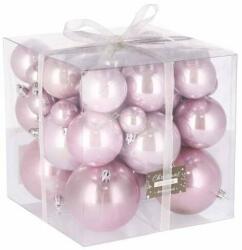 SPRINGOS Set 37 Globuri de Craciun pentru Brad cu agatatori, din Plastic, diametru 8 cm, roz perlat (CA0145)