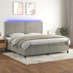 vidaXL világosszürke bársony rugós és LED-es ágy matraccal 200x200 cm (3136083) - pepita