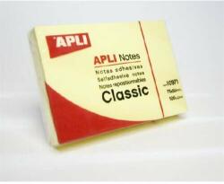APLI 50x75 mm 100 de foi de hârtie galbenă pentru notițe autocolante (10971)
