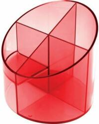 Helit Economy műanyag 4 részes áttetsző piros írószertartó 6390220 (H6390220)