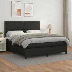 vidaXL fekete műbőr rugós ágy matraccal 180 x 200 cm (3142797) - pepita