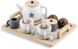 Ginger Home - Set de ceai din lemn, alb-gri (W10B318B)