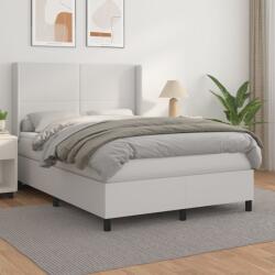 vidaXL fehér műbőr rugós ágy matraccal 140x190 cm (3132376)