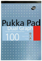 Pukka Pad Blocnotes A4, 25 file - 80g/mp, hartie milimetrica (2-10-20mm), coperti carton, PUKKA Refill Graph (PK-REFGRA)