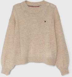 Tommy Hilfiger pulover de lână pentru copii culoarea bej, light 9BYX-SWG045_08X