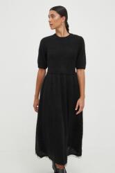 Silvian Heach rochie culoarea negru, midi, evazati MBYX-SUD01K_99X