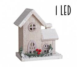 Yala Design Karácsonyi dekorációs kis templom 1 LED-es 2 ajtós 15 cm-es (412064)