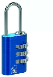 Basi KS 611L Számzáras bőrönd lakat (kék) - zardepo