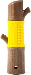 Tartós, természetes fából készült bambusz jellegű rágóbot kutyáknak, 12, 7 x 3, 2 cm, sárga