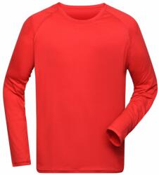 James & Nicholson (Daiber) Férfi funkcionális, hosszú ujjú sportfelső JN522 - Élénk piros | XXXL (1-JN522-1793528)