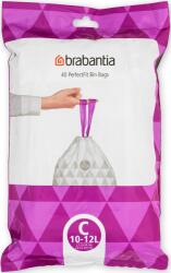 Brabantia PerfectFit szemeteszsák, C méret, 10-12L, visszazárható adagoló csomag, 40 zsák/csomag - 137945 (137945)