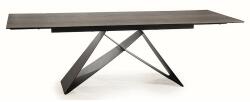 Signal Westin kerámia étkező asztal matt fekete láb/ barna fa hatású ((160-240)X90)