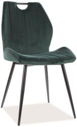 SIGNAL MEBLE Arco Velvet étkező szék fekete láb/ zöld bluvel 78