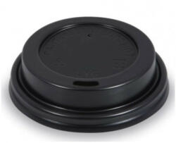 Papírpohár tető (ívólyukkal) fekete, átm: 62 mm, 100 ml, 50 db/cs