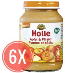 Holle Bio bébiétel, Őszibarack almával MEGA PACK, 6x190g (4)