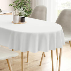 Goldea față de masă loneta - albă - ovală 120 x 200 cm