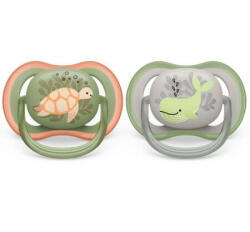 Suzete Ultra Air Philips Avent, 6-18 luni, 2 bucati, Verde si Gri, SCF085/60, Philips