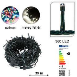 Hoppline LED fényfüzér 360 LED-es, színes (HOP1000747-2)