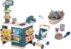 Smoby Set magazin electronic cu cântar și scaner Super Market și pat pentru pisică Smoby cu pisicuță de pluș (SM350239-21)