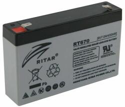 Ritar Оловна батерия RITAR, (RT670) AGM, 6V, 7Ah, 151 /34 /94 mm, Терминал1 (RITAR-RT670) - Allstore