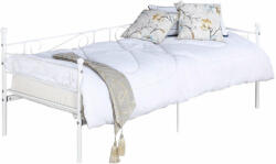  Fém kanapé - egyszemélyes ágy, fehér, 90x200, ROZALI (0000264280)