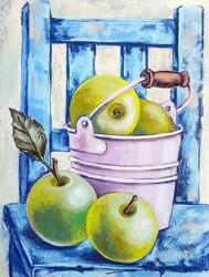 TSvetnoy Set de pictură cu diamante TSvetnoy - Still Life with Green Apples