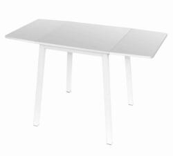  Étkezőasztal, MDF fóliázott/fém, fehér, 60-120x60 cm, MAURO (0000183159)