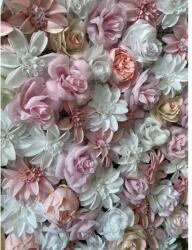 Virágfal, Rózsafal, Fotófal 150×150 cm Fehér-Krém-Rózsaszín (viragfal-150x150)