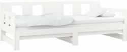 vidaXL Fehér tömör fenyőfa kihúzható kanapéágy 2 x (90 x 200) cm (820283) - pepita