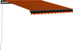 vidaXL narancssárga és barna kézzel kihúzható napellenző 300 x 250 cm (3055187) - vidaxl
