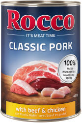 Rocco 6x400g Rocco Classic Pork nedves kutyatáp Mix: marha/bárány, csirke/pulyka, csirke/borjú, marha/szárnyasszív, csirke/lazac, marha/csirke