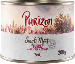Purizon 6x200g Purizon Single Meat Pulyka & hangavirág nedves macskatáp