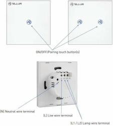 Tellur Egyszerű Wi-Fi Érintőkapcsoló Tellúr Üvegkerettel, SS1N, 1 port (56811)
