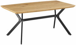 Étkezőasztal, tölgy/fekete, 160x90 cm, MEDITER (0000261517)