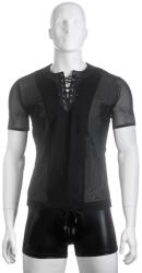  Bőrnyakpántos férfi tüll felső. Méret: XL - diamondsexshop