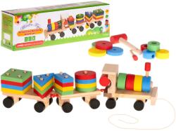  Fa ügyességi játék, puzzle vonat, 30cm