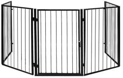 Kaminer Kandalló kerítés ajtóval, fekete, 304x74, 5 cm