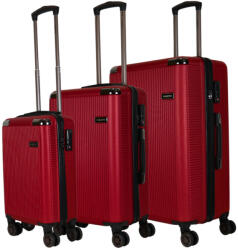 HaChi Houston bordó 4 kerekű 3 részes bőrönd szett (Houston-szett-bordo)