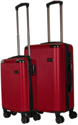 HaChi Houston bordó 4 kerekű 2 részes bőrönd szett (Houston-S-M-bordo)