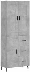 vidaXL Betonszürke szerelt fa magasszekrény 69, 5 x 34 x 180 cm (3199829) - pepita