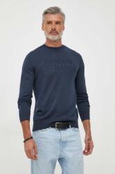 Giorgio Armani pulover de lana barbati, culoarea albastru marin, light 9BYX-SWM05P_59X