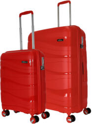 BONTOUR Flow piros 4 kerekű kabinbőrönd és nagy bőrönd (130645-Red-S-L)