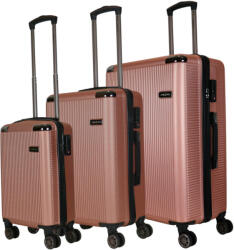 HaChi Houston rose gold 4 kerekű 3 részes bőrönd szett (Houston-szett-rosegold)