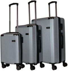 HaChi Houston ezüst 4 kerekű 3 részes bőrönd szett (Houston-szett-ezust)