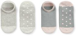 Tchibo 2 pár női házicipő zokni 1x szürke rózsaszínű részletekkel, 1x krémszínű szürke halszálkamintával 35-38